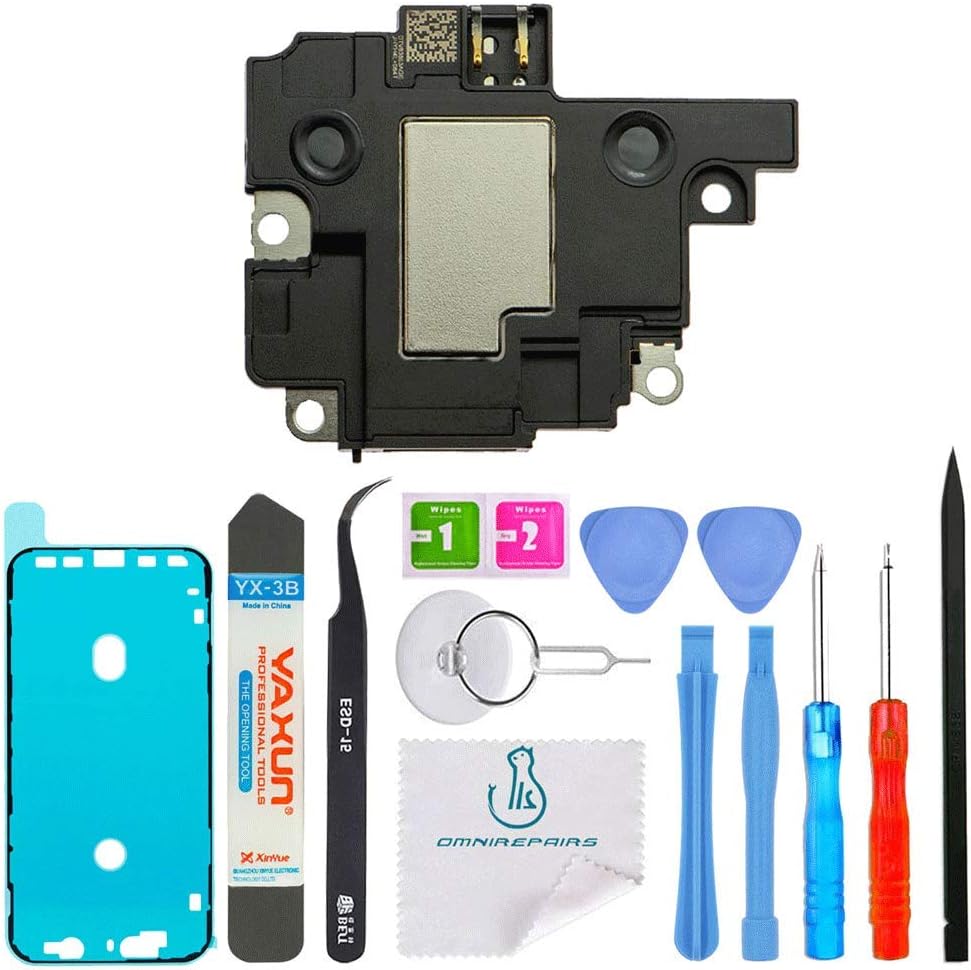 Omnirepairs Loud Speaker Buzzer Ringer Antenna Assembly Replacement Compatible for iPhone XR Model (A1984, A2105, A2107, A2108) with Adhesive and Repair Toolkit