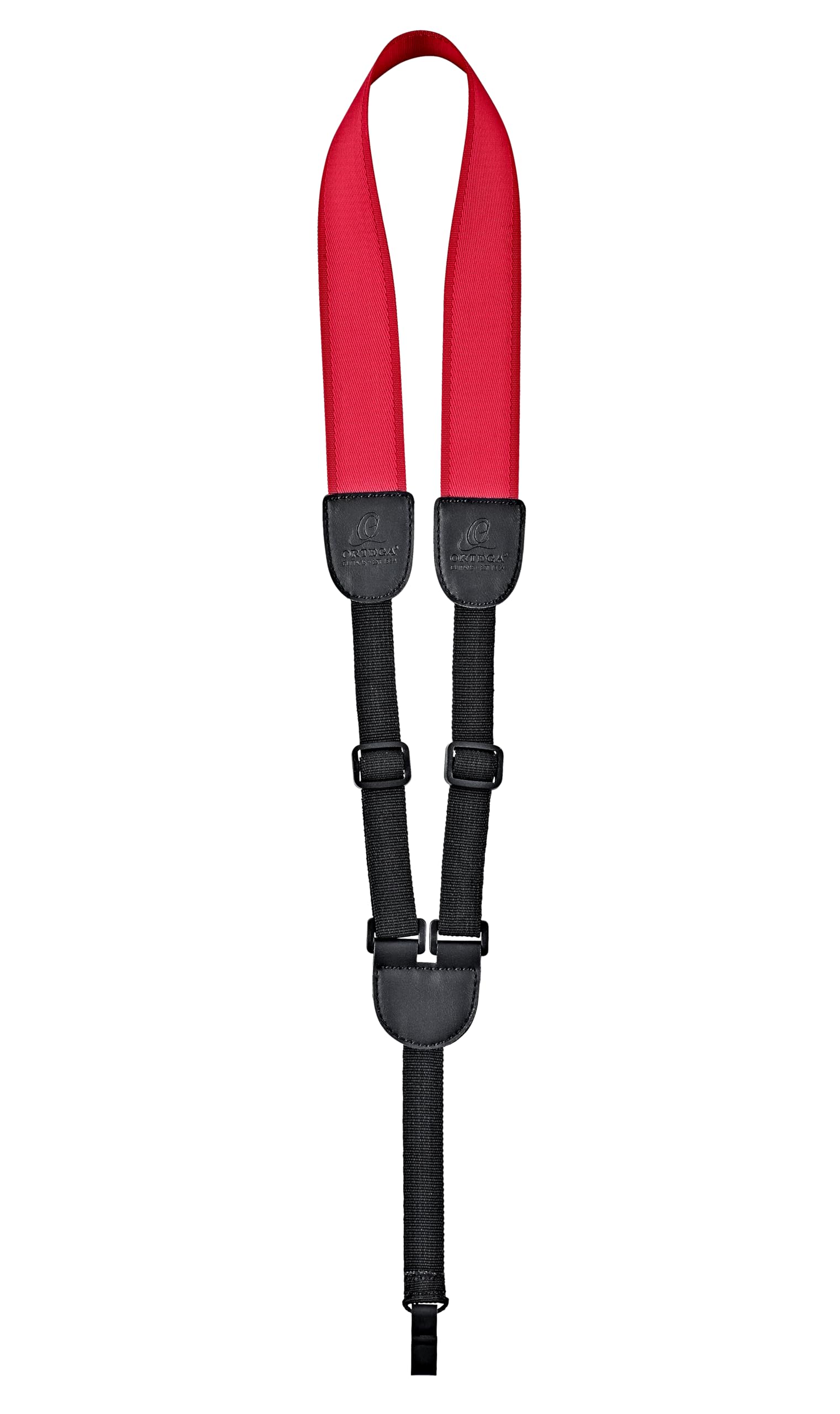 Ortega Guitars Nylon Hook Strap Ukulele - NO Drilling - Nylon Straps Hook Series - Adjustable - red (OUSHK-RD)