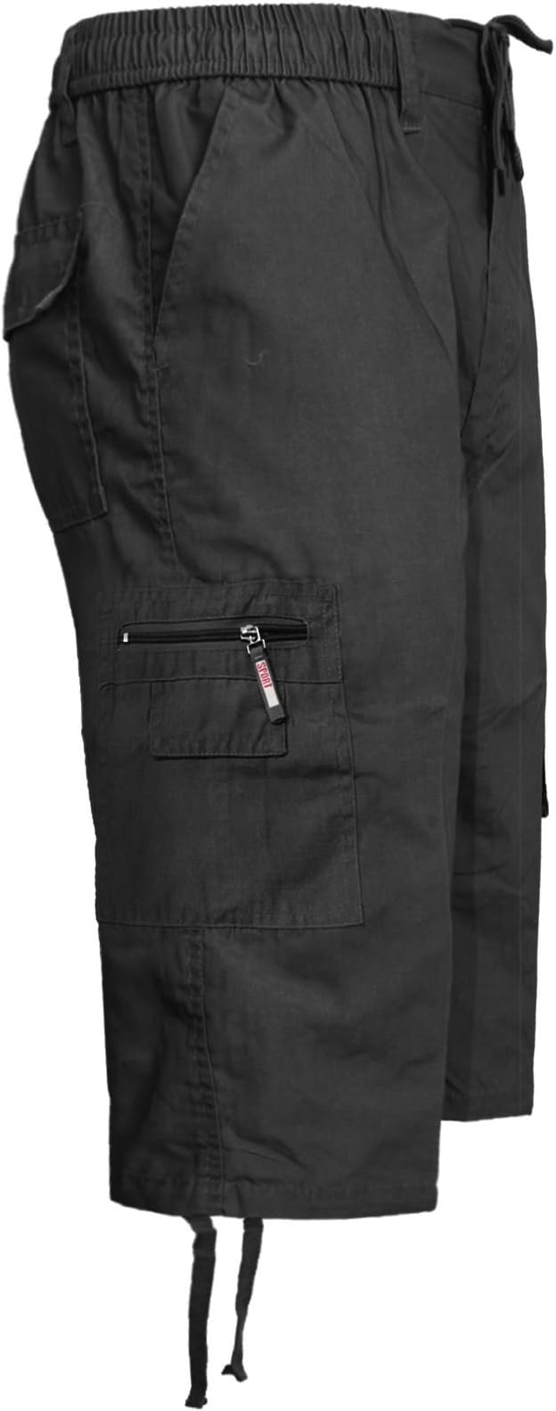 westAceMENS 3/4 ELASTIC WAIST CARGO SUMMER COMBAT 6 POCKET SHORTS TROUSERS PANTS
