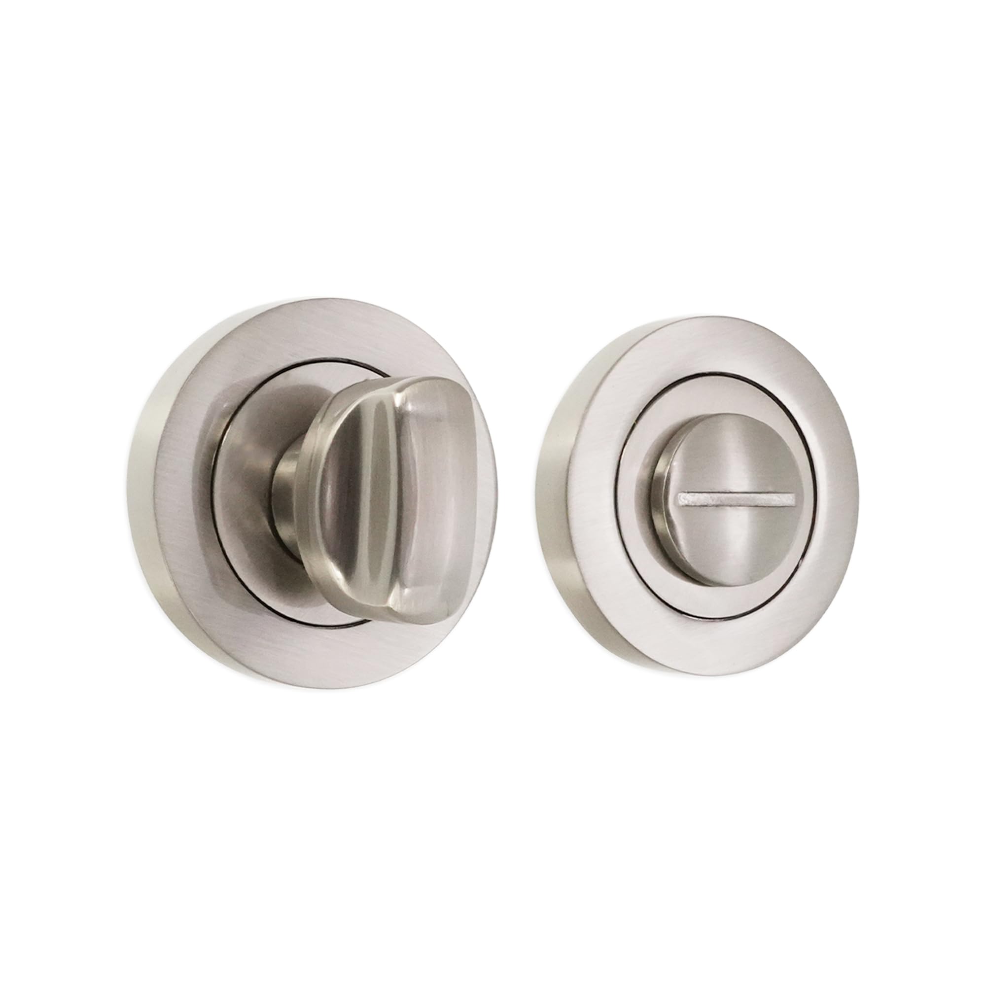 Thumb Turn & Release for Bathroom WC Doors Lock with Emergency Release in Various Finishes (Satin Nickel)