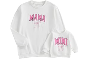 MYBFYABO Mommy and Me Matching Outfits Long Sleeve Funny Letter Printed Sweatshirts Family Matching Outfits Pullover Tops