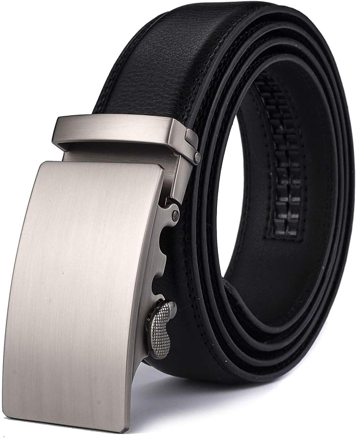 Xhtang Men's Adjustable Leather Ratchet Belt Automatic Buckle
