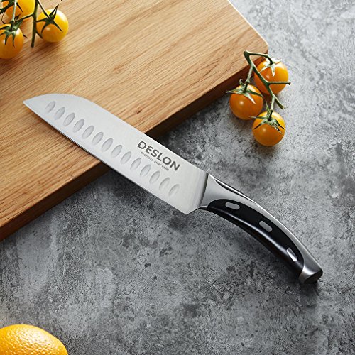 DESLON Professional Santoku Knife 7 Inch Germany High Carbon Steel Knife with Ergonomic Handle