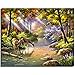 1 Pack Frameless DIY Oil Painting Paint by Number Green Jungle Pattern Wall Art Picture for Kids and Adults,16 x 20 Inches (Green Jungle Pattern)