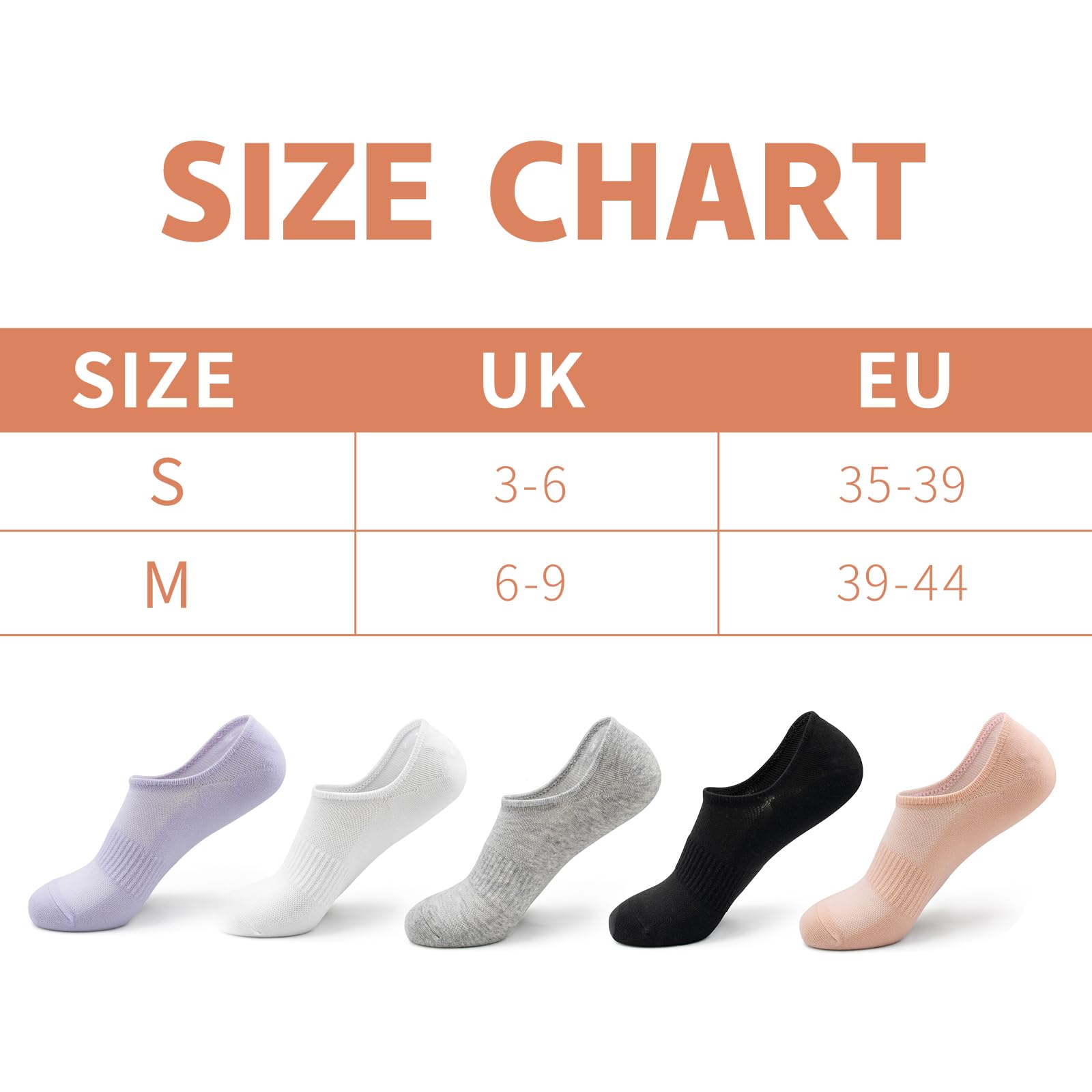 6 Paar Sneaker Socken Damen 35-38 Füßlinge Baumwolle für Loafer Mokassins 3