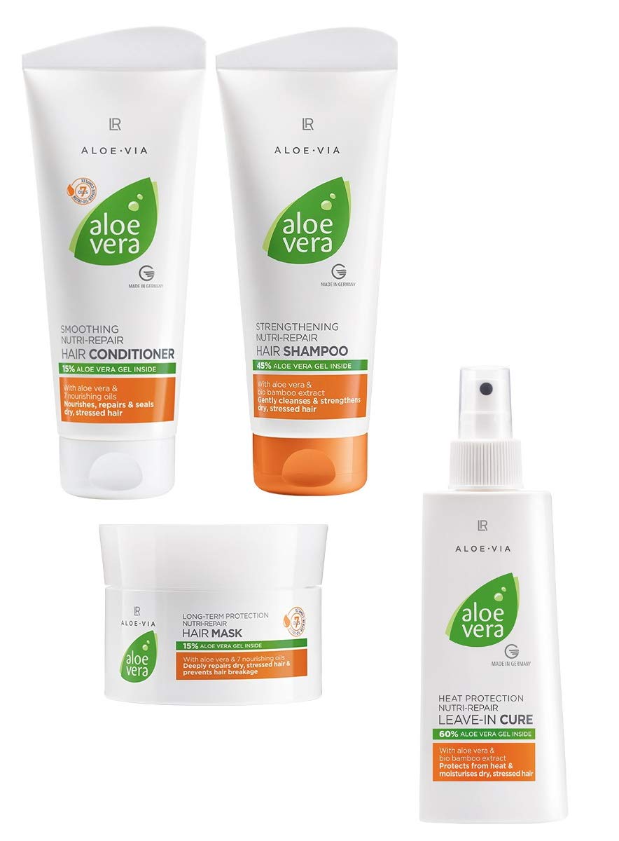 LR ALOE VIA Aloe Vera Set (Hair & Body Shampoo, Body Balm, Hair Cure & Hair Shampoo)