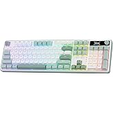 Redragon K761 Wireless Gasket Gaming Keyboard w/Hype Screen & Knob, 104 Keys Mechanical Keyboard, Easy-Control 1.26’’ TFT Info Display, 5-Layer Noise Dampening, Custom Linear Switch, Jade Cloud Color