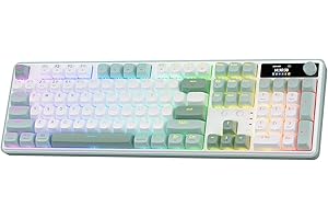 Redragon K761 Wireless Gasket Gaming Keyboard w/Hype Screen & Knob, 104 Keys Mechanical Keyboard, Easy-Control 1.14’’ TFT Inf