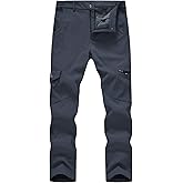 TBMPOY Men's Snow Ski Fleece Lined Hiking Pants Waterproof Winter Snowboard Warm Outdoor Insulated Pants Windproof