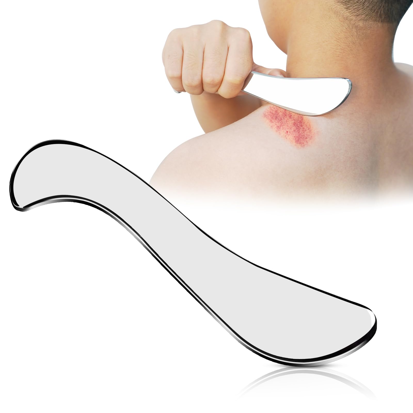 Stainless Steel Gua Sha Tool - IASTM Tool - Muscle Scraper Massage Tool for Soft Tissue Mobilization Tool - Physical Therapy for Back, Legs, Arms,Body