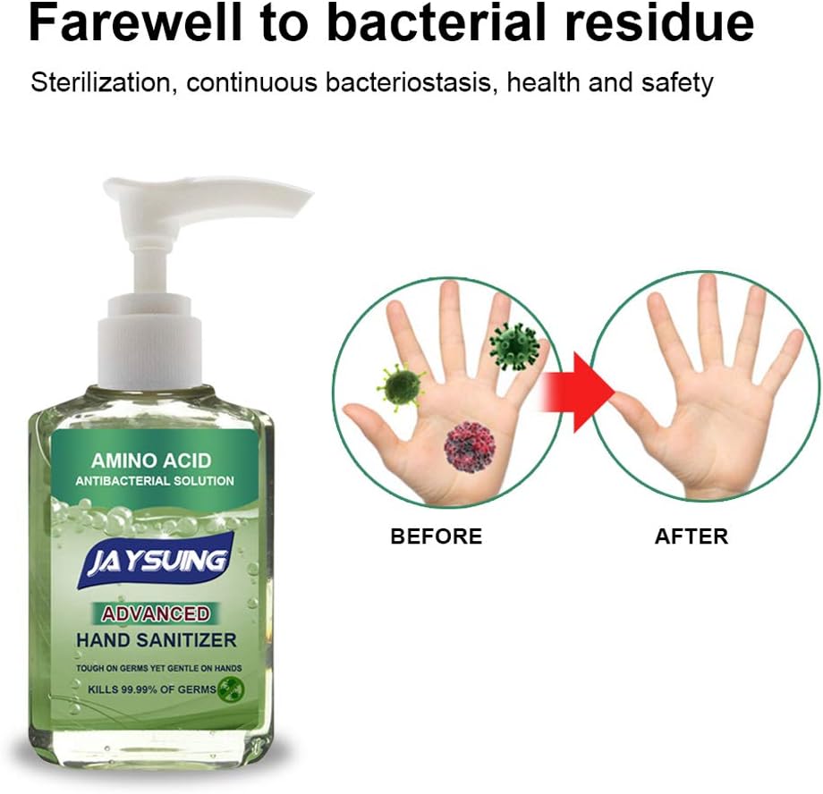 Natural Hand Sanitizer, Rinse Free Hand Sanitizer Gel - Antibacterial Hand Gel, Value Size Advanced Natural Hand Sanitizer Cleaner Portable Aloe Vera Moisturizer