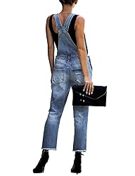 luvamia Women's Casual Distressed Adjustable Denim