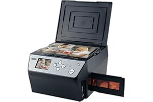 QPIX DIGITAL Digital Film & Photo Scanner Multi-Function Combo Scanner with HD 22MP, Convert 135Film/35mm slide/110Film/Photo/Document/Business Card to Digital JPG Files, 2.4 inch LCD, Black