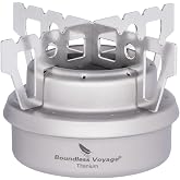 Boundless Voyage Titanium Spirit Burner Alcohol Stove Camping with Brackets | Outdoor Camping Stove Multi-Fuel Stove, Lightweight and Versatile Cookware Mini Titanium Stove ti2001c