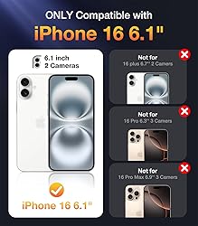 Diaclara Designed for iPhone 16 Case, Full Body