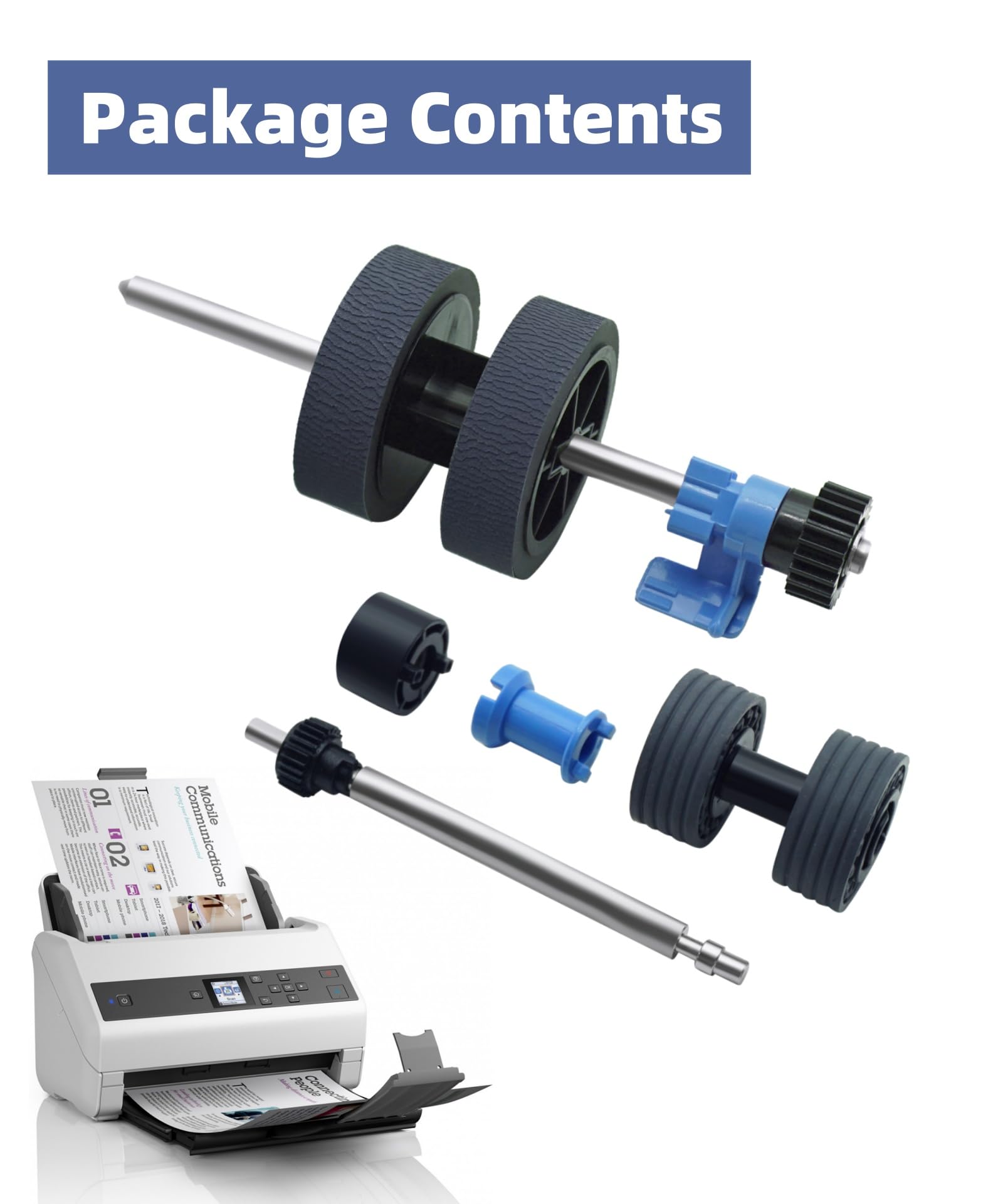 2024 New B12B819031 B12B819041 Scanner Exchange Roller Assembly Kit for Epson DS-530 DS-570W DS-575 DS-770 DS-780N DS-870 DS-970 ES-400 ES-500W ES-575W FF-680W(1 Year Warranty)