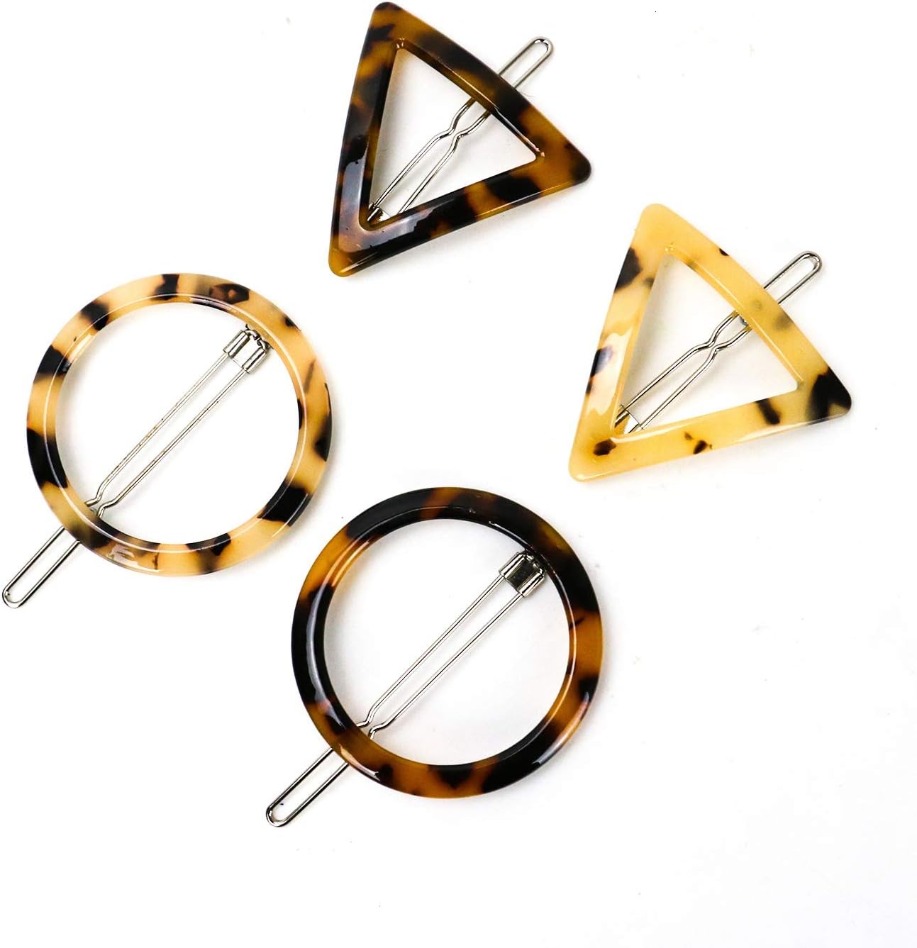 Pomeat 4 PCS Minimalist Dainty Hair Clips Leopard Animal Print Hair Pin Womens Barette Clips