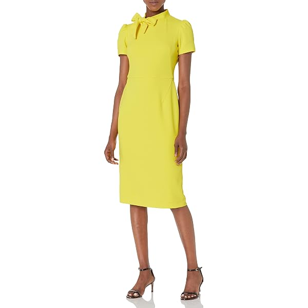 knee length dresses for ladies Amani Midi Short Sleeve Dress Sheath main image 1