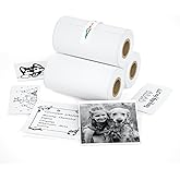 iDPRT S1 S2 M02 T02 Mini Thermal Sticker Paper - (57x29mm, 3.5m/Roll) for Most Instant Cameras and Label Printer - Refill for Kids' Pocket Printer, Mini Photo Printer Labels, For Photos, To-do Lists