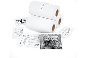 iDPRT Mini Thermal Sticker Paper - (57x29mm, 3.5m/Roll) for Instant Cameras Sticker Printer S1- Refill for Kids' Pocket Printer, Mini Photo Printer Labels, for Photos, to-do Lists, 3 Rolls