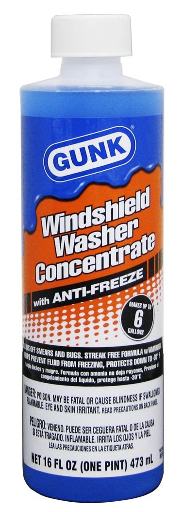 Gunk M516-12PK Windshield Washer Concentrate with Anti-Freeze - 16 oz, (Case of 12)