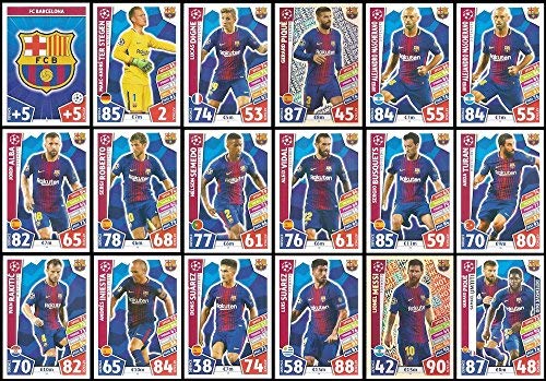 Match Attax Champions League 2017/18 Barcelona Full 18 Card Set 17/18 (Best Match Attax Card 2019)