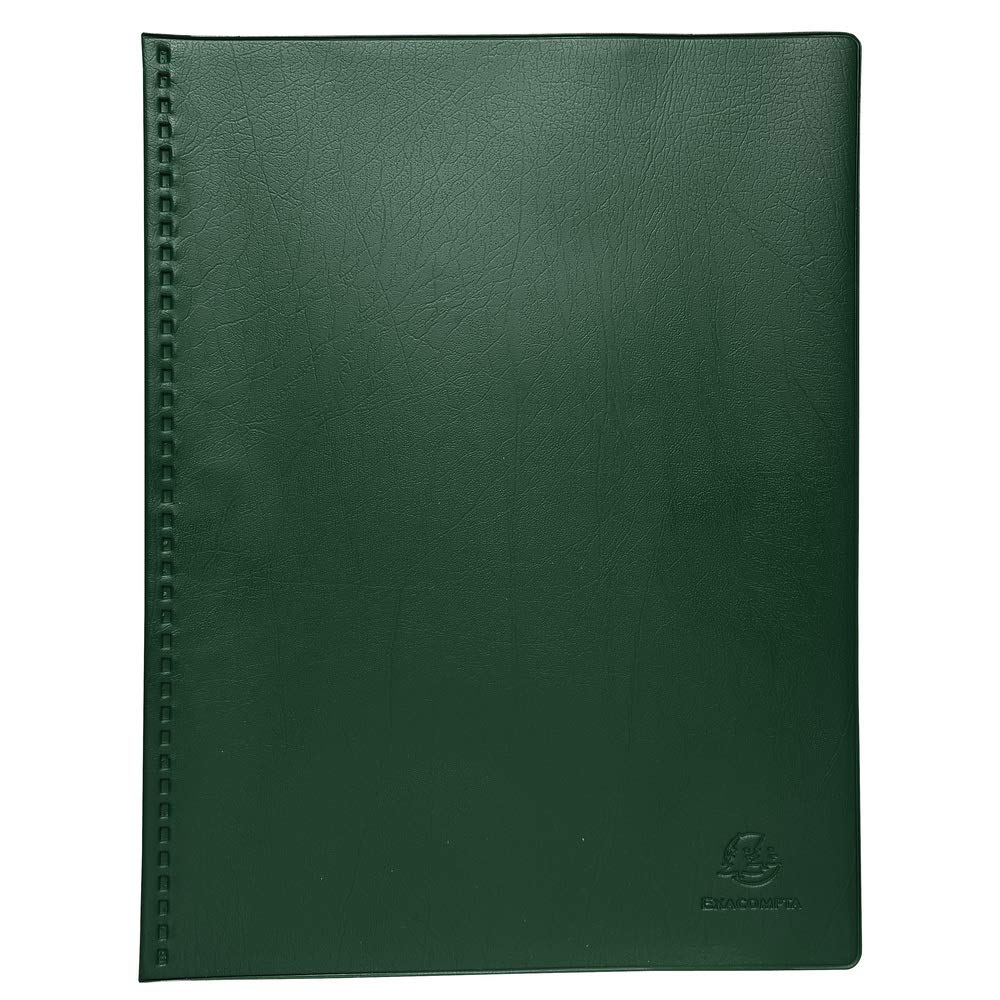 Exacompta - Ref 88523E - Vega Opaque PVC Display Book - Suitable for A4 Documents, Made From Soft PVC, Lightweight, 50 Pockets, 100 Viewing Pages - Green Cover