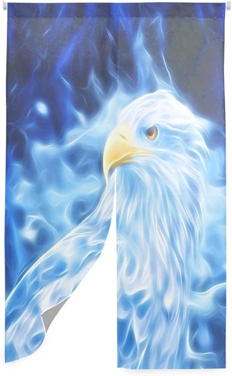 Amazon のれん 青い芸術的なワシ 目隠し 間仕切り 暖簾 おしゃれ 北欧 可愛い 子供 のれん オンライン通販