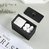 Luxspire Cotton Bud Holder Resin Two Compartments Matte Black view 2