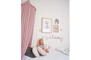 YIUOR Kids Bed Canopy with Frills Cotton Cover Net for Crib Reading Nook Curtain Hideaway Hanging Round Tent Nursery Bedding Play Room Decor