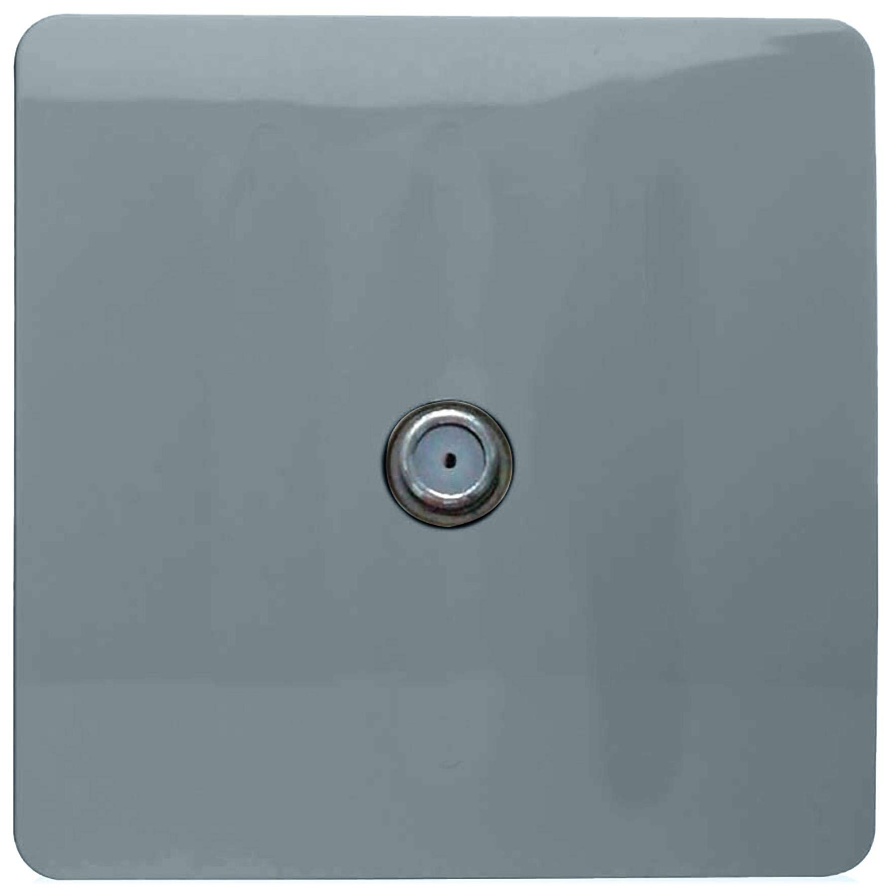 Trendi 1 Gang Artistic Modern Glossy Screwless Television Satellite Socket Cool Grey
