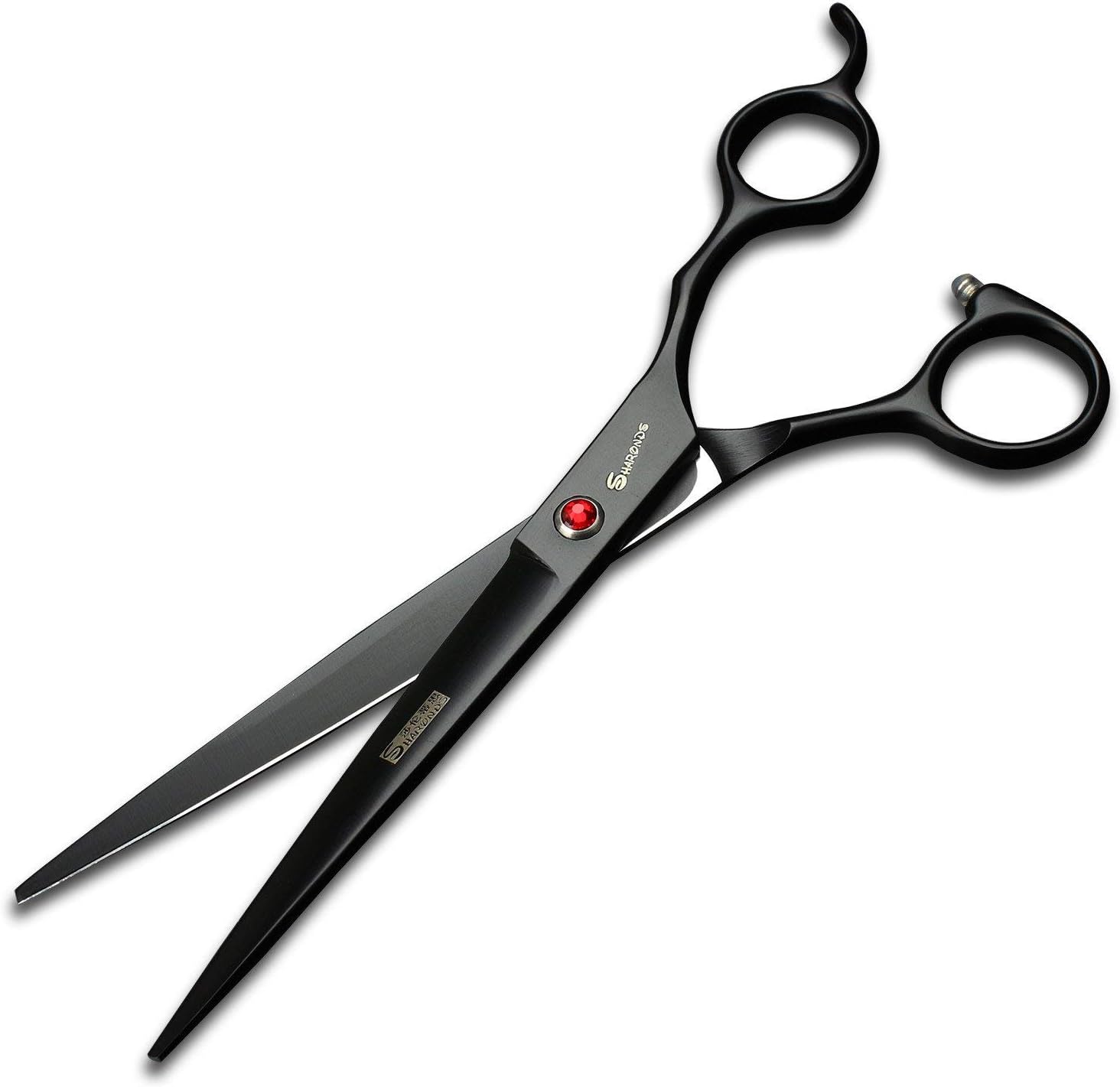 XHCP Haarschnitt, Friseurschere, Salonschere 7 Zoll Schwarze rubinrote