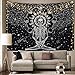 Sevenstars Skull Tapestry Meditation Skeleton Tapestry Chakra Tapestry Starry Tapestry Black and White Stars Tapestry for Room primary