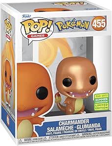 Funko Pop Pokemon: Salameche Metálico - Charmander Metallic # 455 - Summer Convention 2022., (63676