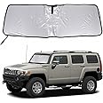 Front Windshield Sunshade for Hummer H3 2005-2009 Accessories Window Sun Shade Sun Visor UV Blocker Privacy Protector Custom Sunscreen Heatshield Keep Your Vehicle Cool Resilient & Flippable (White)
