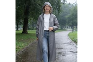 Waterproof Long Rain Poncho for Women Men Fashion Hooded Raincoat Packable Raincoat Windbreaker Lightweight Rain Coat Gear