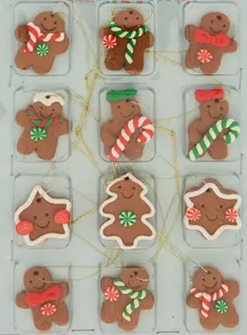 Photo 1 of 12 pc Mini Gingerbread Christmas Tree Ornaments