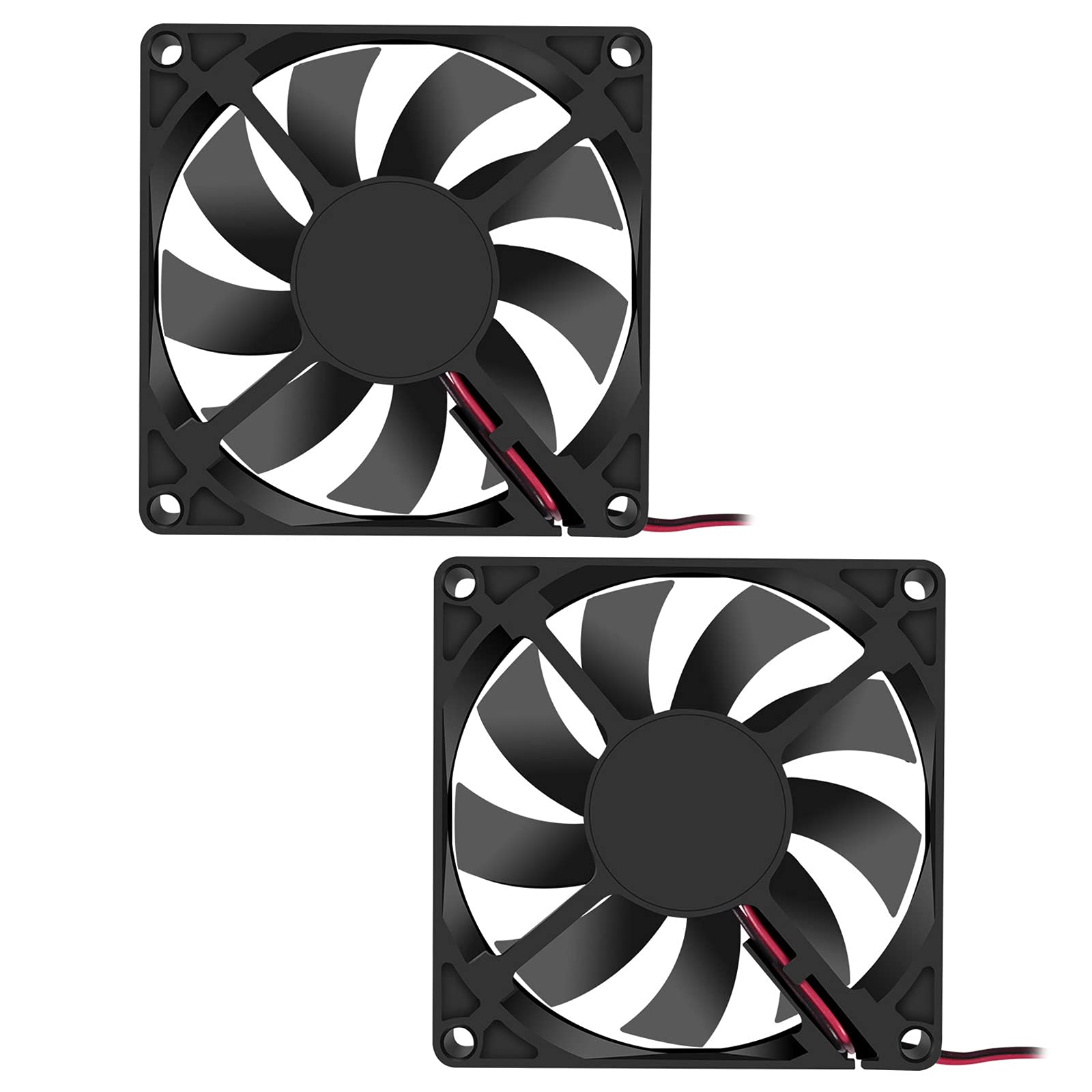 DORHEA 2PCS 24V 80x80x15mm Fan 2Pin DC 8015 Brushless Cooling Case Fan for Cooling PC Computer Case CPU Radiator Cooler Fan 2Pin