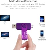 BORLTER CLAMP 64GB OTG USB Flash Drive Dual Micro USB Android Computer Purple view 2
