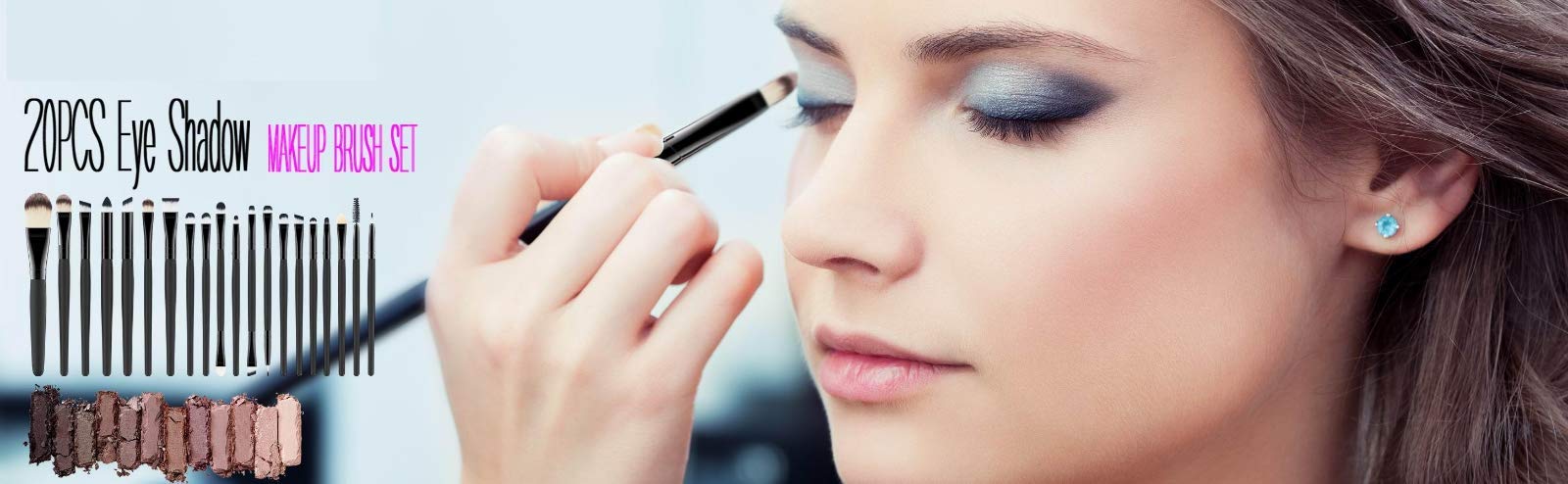 Premium Quality Professional Luxury Makeup Brushes Set 20 PCs Foundation Eyeshadow Flat-top Shadow Blooming Angle Top Eyeshadow Eyebrow Eyeshadow Sponge Eyeliner Ultra fine-Eyeliner Concealer Lip