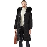ANYIELIEMO Women's Long Hooded Down Coat with Detachable Faux Fur Thick Winter Puffer Down Jacket