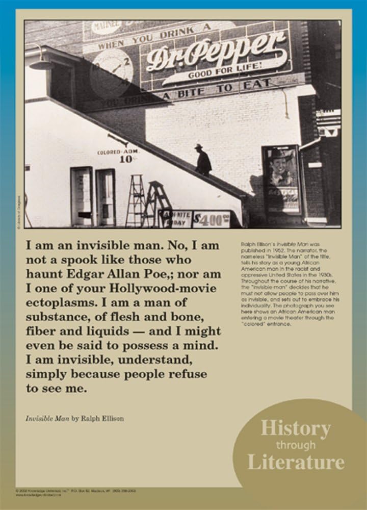 Amazon Com Invisible Man History Through Literature Poster Prints Posters Prints