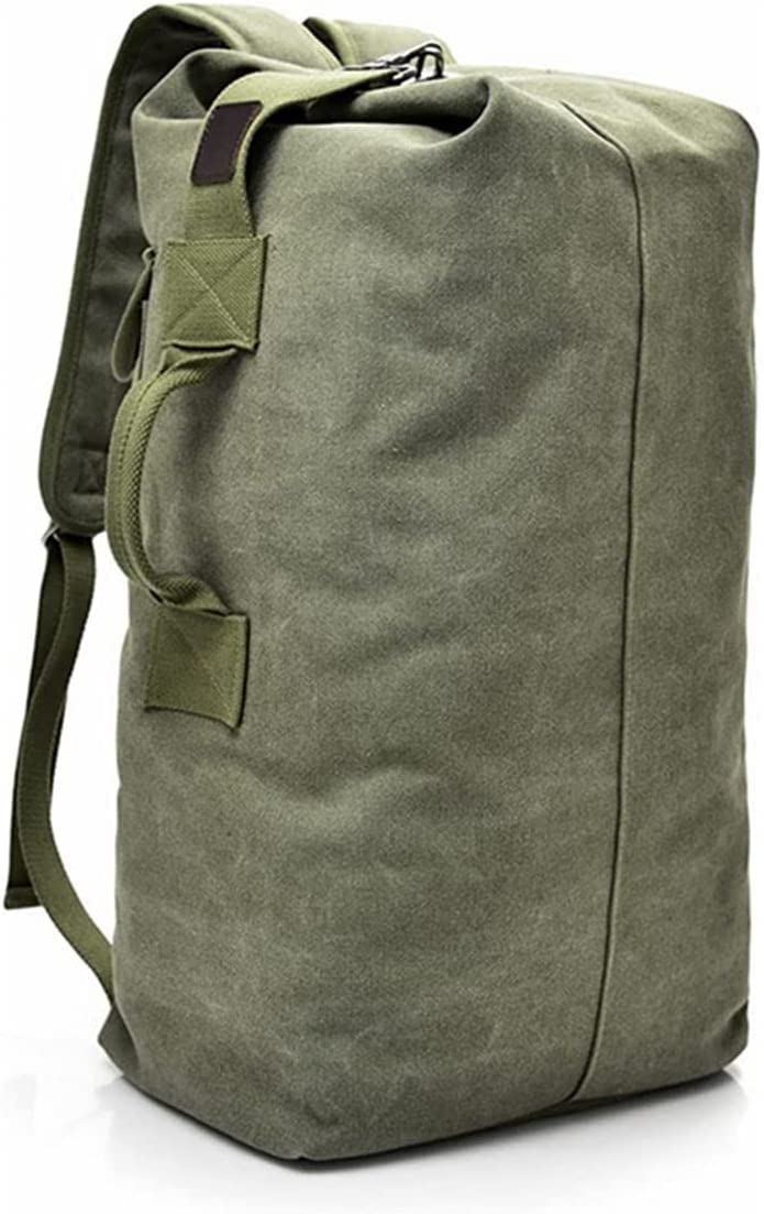 OAREA Multifunctional Military Tactical Canvas Backpack Men Male Big Army Bucket Bag Outdoor Sports Duffle Bag Travel Rucksack