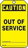 Accuform MDT641PTP Safety Tag, Legend "Caution Out