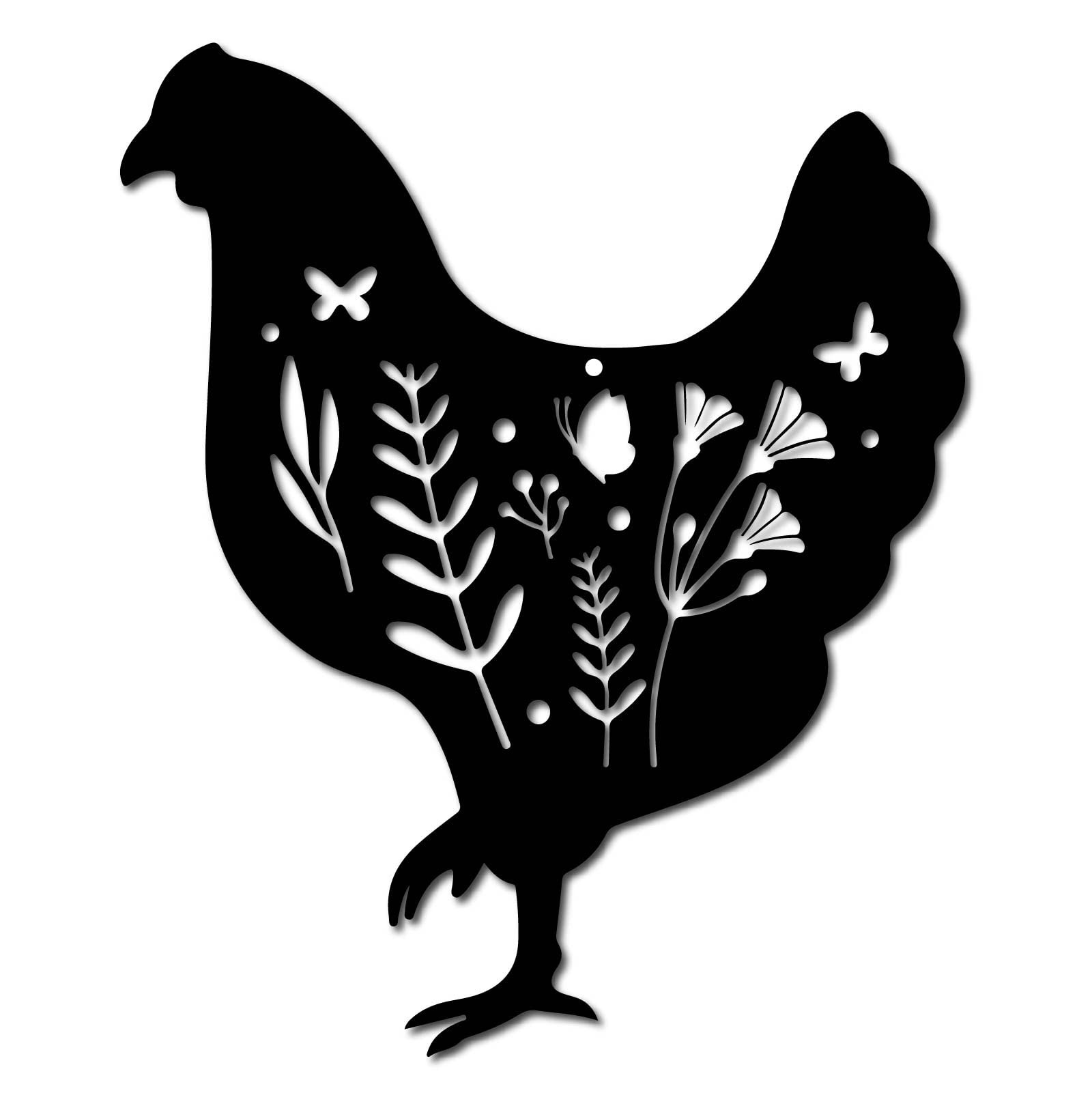 Photo 1 of CREATCABIN Metal Chicken Wall Art Rooster Iron Wall Decor Wall Hanging Silhouette Sculpture Farmhouse Sign for Indoor Outdoor Home Living Room Kitchen Garden Office Decoration Gift Black 12 x 10 Inch