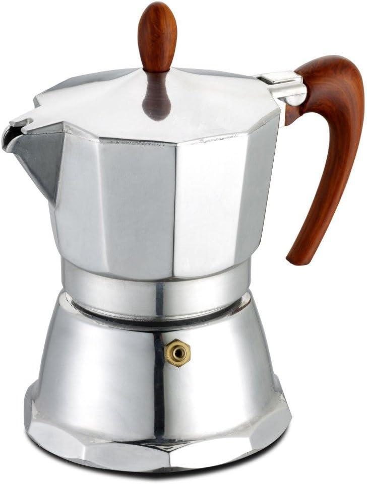 GAT Café Stove Top Espresso Maker Aluminium with Brown Handle & Knob 3 Cups Amazon.co.uk