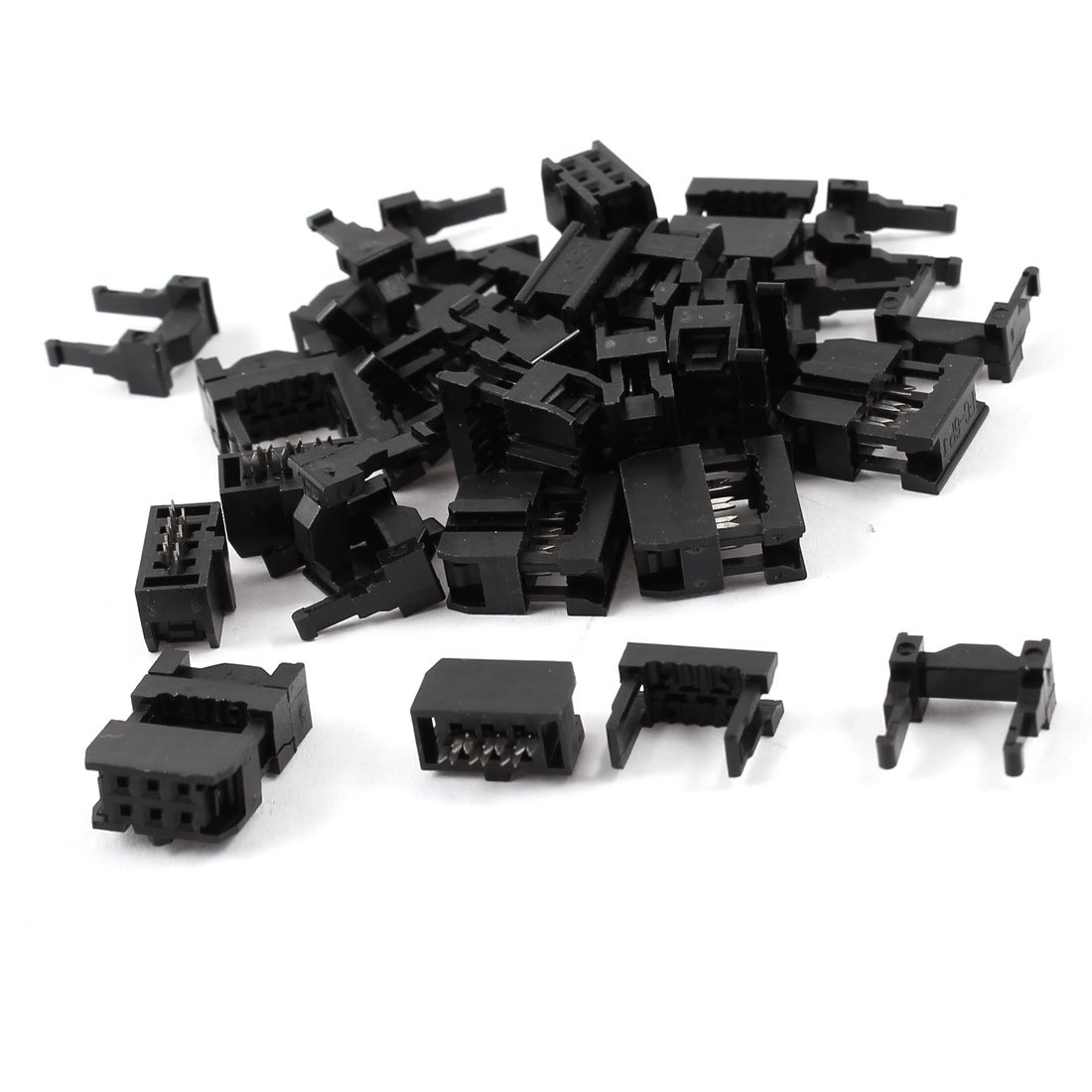 sourcing map 15 Pcs 2 Row IDC Cable Connector FC-6P 6Pin Female Header 2.54mm Pitch