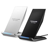 Fast Wireless Charger, [2 Pack] NANAMI Qi Certified Wireless Charging Stand for iPhone 16/16 Plus/16 Pro/16 Pro Max/15/14/13/12/12 Pro Max, Samsung Galaxy S24/S24 Ultra/S23/S22/S21/S20, Pixel 6/5/4XL