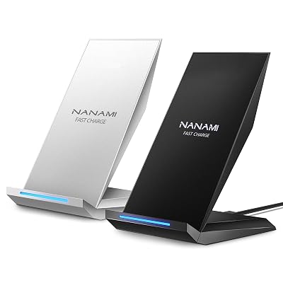 Fast Wireless Charger, [2 Pack] NANAMI Qi Certified Wireless Charging Stand for iPhone 16/16 Plus/16 Pro/16 Pro Max/15/14/13/12/12 Pro Max, Samsung Galaxy S24/S24 Ultra/S23/S22/S21/S20, Pixel 6/5/4XL