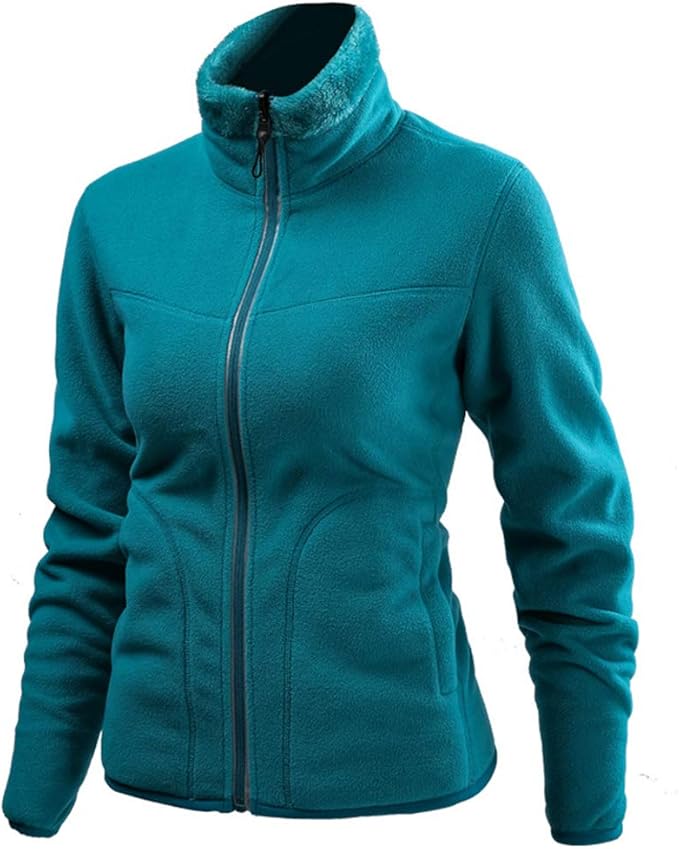 CIKRILAN Women's Reversible Thermal Fleece Jacket Full Zip Long Sleeve
